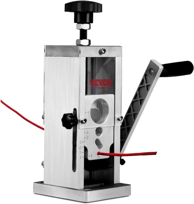 Main image of VEVOR Manual Wire Stripping Machine,0.06-1.57 in Copper Stripper with Hand Crank or Drill Powered, Visible Stripping Depth Reference, Portable Aluminum Frame Wire Peeler for Scrap Copper Recycling