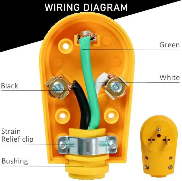 Alt view image 4 of 7 - 50 Amp RV Plug Replacement Male and Female Plug Set, NEMA 6-50 Plug & 6-50 Receptacle 3-Prong 240V Heavy Duty Welder Plug for Campers, Trailer & EV