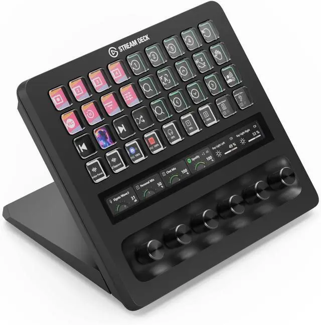 Main image of Elgato Stream Deck + XL Customizable Control Platform with Macro Keys, Multifunction Dials, Touch Strip for Professional Systems & Production USB-C for PC and Mac