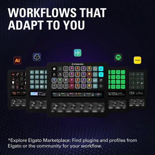 Alt view image 7 of 7 - Elgato Stream Deck + XL Customizable Control Platform with Macro Keys, Multifunction Dials, Touch Strip for Professional Systems & Production USB-C for PC and Mac