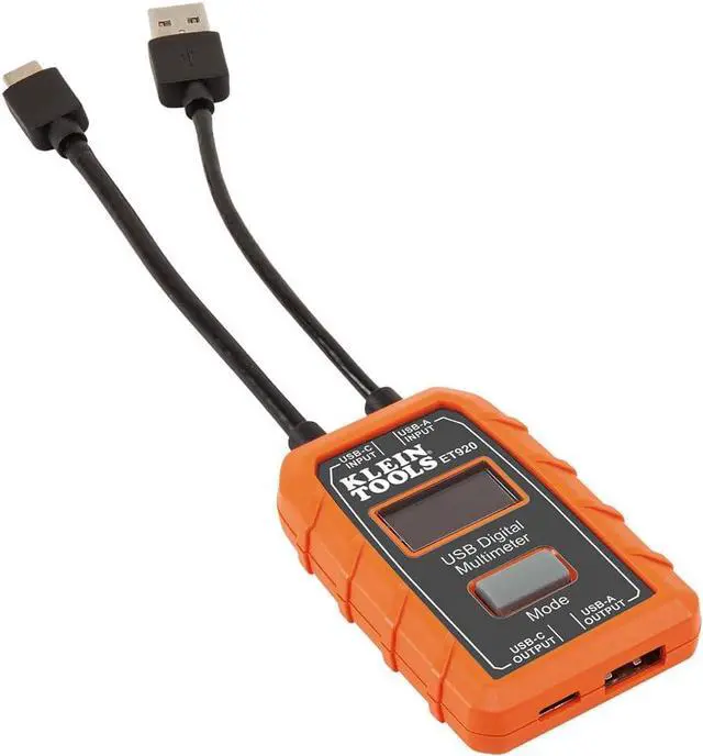 Alt view image 4 of 7 - Klein Tools ET920 USB Power Meter, USB-A and USB-C Digital Meter for Voltage, Current, Capacity, Energy and Resistance