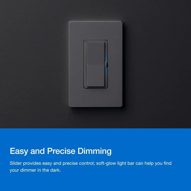 Alt view image 5 of 7 - Lutron Diva Smart Dimmer Switch ELV+ for Caseta Smart Lighting (Lutron Smart Hub Required), 250-Watt LED, Neutral Required, DVRF-5NE-WH, White