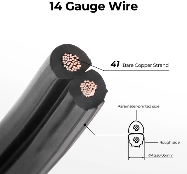 Alt view image 2 of 6 - FIRMERST 14/2 Low Voltage Landscape Wire Outdoor Lighting Cable 100 Feet