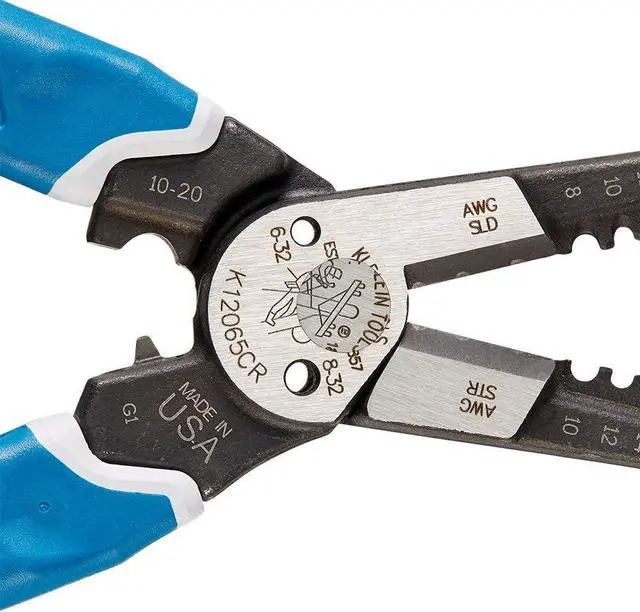 Alt view image 6 of 7 - Klein Tools K12065CR Wire Stripper/Cutter/Crimper Tool, for Cutting, Stripping, Crimping, Twisting (8-18 AWG Solid, 10-20 AWG Stranded)