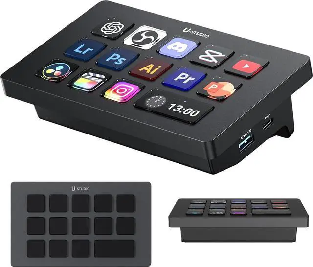 Main image of Ulanzi D200H Stream Deck Controller, USB 3.0 High Speed Transmission, PD Rapid Charging, 13 Customizable Keys, AI Office Assistant, For Live Distribution and Creating Content, Controls OBS/Teams