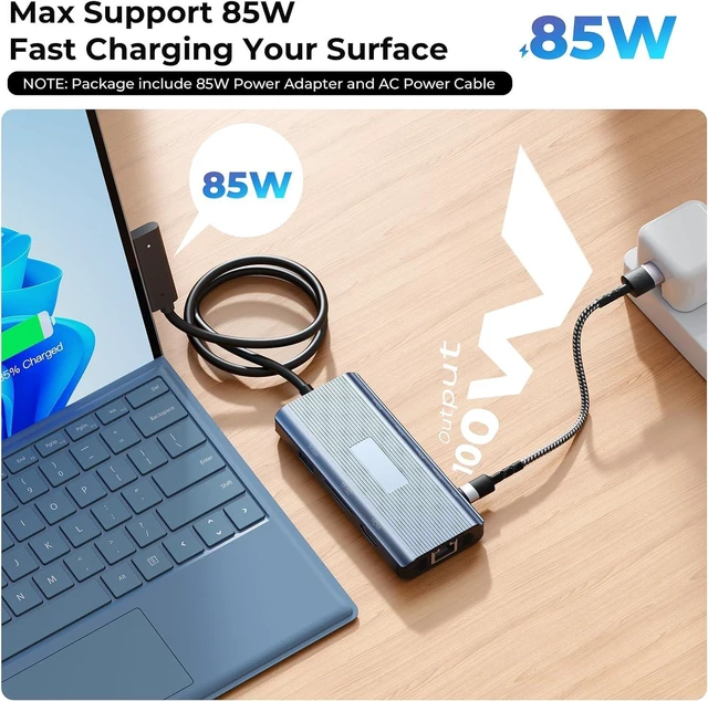 Alt view image 6 of 7 - 11-in-1 MS Surface Pro Docking Station, New Surface Dock 4K@60HZ HDMI, Surface Docking Station for Surface Pro 11/10/9/8/X/7/6/5/4/3, Surface Laptop 6/5/4/3/2/1, Laptop Go 3/2/1, Book