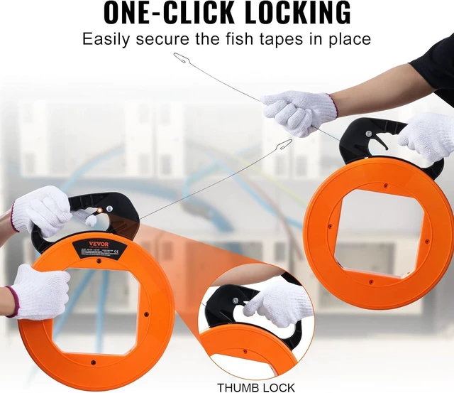 Alt view image 4 of 7 - VEVOR Fish Tape, 120-foot, 1/8-inch, Steel Wire Puller with Optimized Housing and Handle, Easy-to-Use Cable Puller Tool, Flexible Wire Fishing Tools for Walls and Electrical Conduit, Non-Conductive