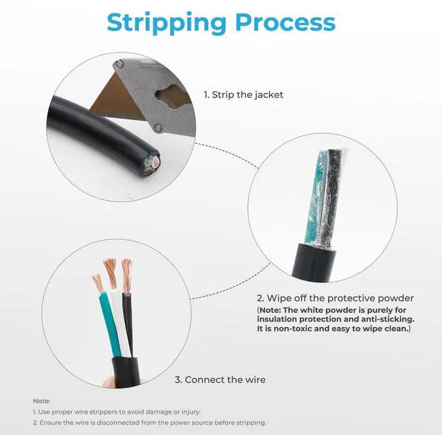 Alt view image 4 of 7 - FIRMERST 10 Gauge 3 Conductor Power Cable SJTW 300V, 10 FT | 10/3, Pure copper, Flexible jacket, For routing, tools and power setups