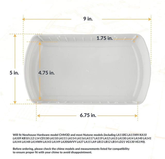 Alt view image 2 of 4 - Newhouse Hardware CHIMECOVER2 Door Chime Cover Only, Fits Most Nutone Models, White