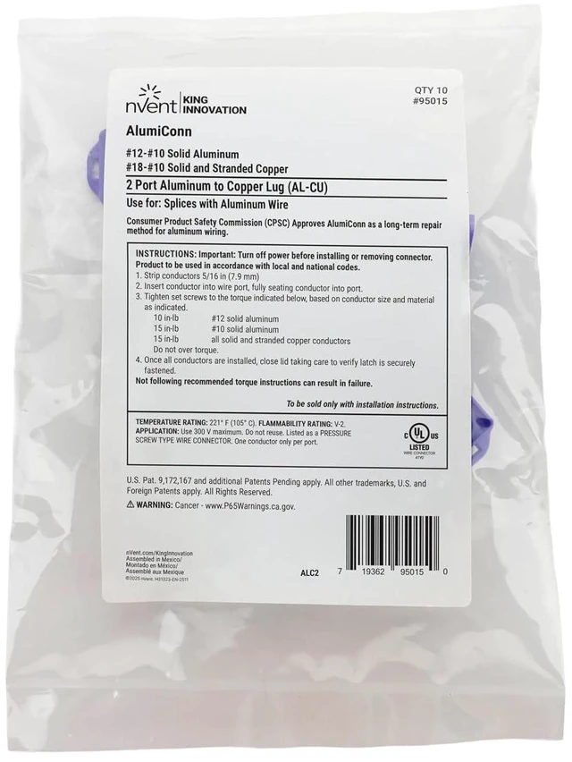 Alt view image 3 of 7 - King Innovation 95015 AlumiConn Wire Connector, Purple