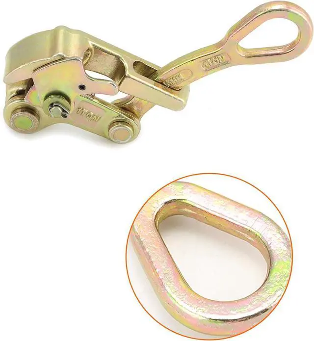 Alt view image 4 of 7 - QWORK 2 Pack 1 T Cable Grip Wire Grip Steel Rope Jaw Puller for Wire Rope, Pulling 2204 Lbs