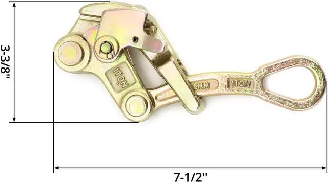 Alt view image 6 of 7 - QWORK 2 Pack 1 T Cable Grip Wire Grip Steel Rope Jaw Puller for Wire Rope, Pulling 2204 Lbs