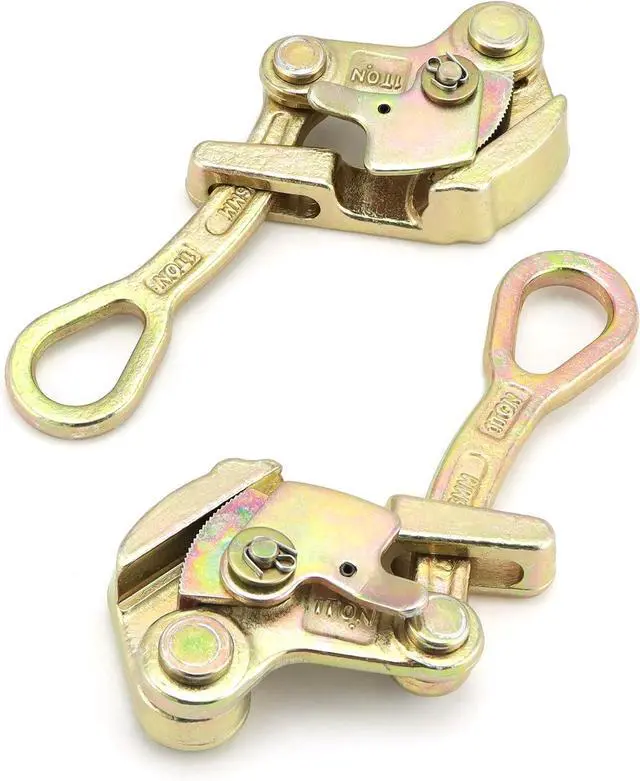 Alt view image 7 of 7 - QWORK 2 Pack 1 T Cable Grip Wire Grip Steel Rope Jaw Puller for Wire Rope, Pulling 2204 Lbs