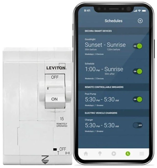 Main image of Leviton Smart Branch Circuit Breaker, 15 Amp, 2-Pole, 2nd Gen, LB215-ST, White