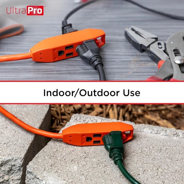 Alt view image 4 of 6 - UltraPro, Orange, GE 50 Foot Extension, 16AWG, Indoor/Outdoor Use, Extra Long Power Cord, UL Listed, 51926, 50 ft, 50 Ft