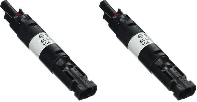 Main image of Renogy 15A MC4 Waterproof in-Line Fuse Holder w/Fuse, Black (Pack of 2)