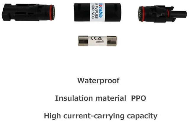 Alt view image 2 of 3 - Renogy 15A MC4 Waterproof in-Line Fuse Holder w/Fuse, Black (Pack of 2)