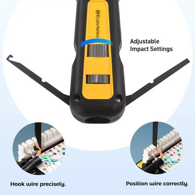 Alt view image 5 of 7 - Cable Matters Punch Down Tool with 110 & 66 Blade, RJ45 Ethernet Punch Tool, Keystone Punchdown Tool for Cat 8, Cat 7, Cat 6A, Cat 6, Cat 5e, Cat 5 Network