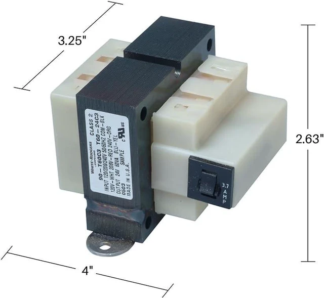 Alt view image 3 of 3 - Emerson 90-T60C3 24VAC 60-VA Foot Mount Class 2 Transformer