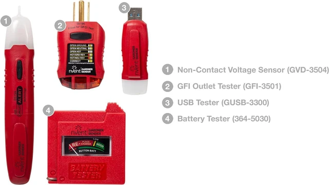 Alt view image 4 of 7 - Gardner Bender GK-5 Household Tester Electrical Test Kit, Red