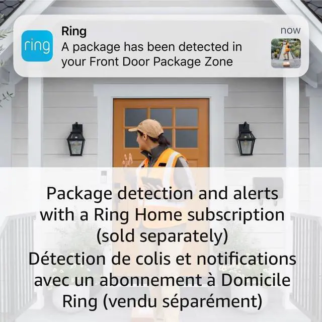 Alt view image 3 of 6 - Ring Battery Doorbell Venetian Bronze + Ring Spotlight Cam Plus Black