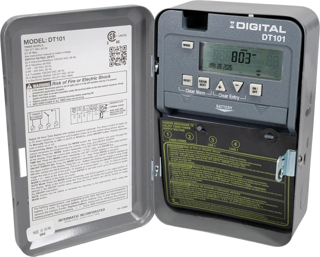 Main image of Intermatic DT101D89 24-Hour Electronic Control Timer - Versatile Programming, Reliable Performance - Indoor/Outdoor Lighting, Pumps, Motors