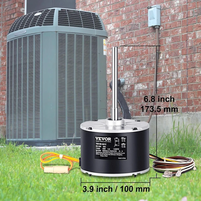 Alt view image 7 of 7 - VEVOR OEM Upgraded Condenser Fan Motor, 1/4 HP 1100RPM, Replacement for ac GE Genteq Carrier Bryant Payne Dayton, 5KCP39EGS070S, 5KCP39EGY823S, 3905, HC39GE237, 6DLL0, Reversible Rotating + Capacitor