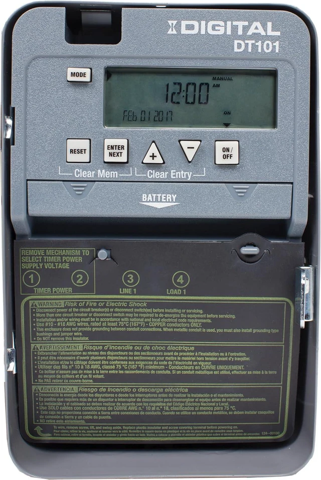 Alt view image 2 of 4 - Intermatic DT101D89 24-Hour Electronic Control Timer - Versatile Programming, Reliable Performance - Indoor/Outdoor Lighting, Pumps, Motors