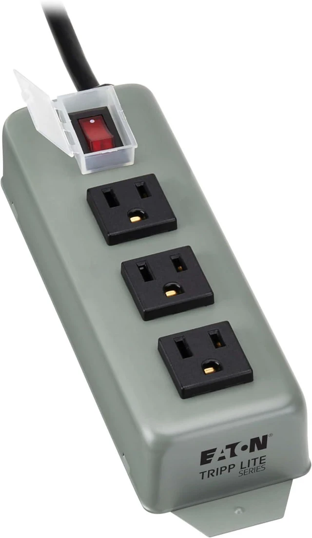 Alt view image 2 of 7 - Tripp Lite 3SP Waber Power Strip Metal 5-15R 3 Outlet 5-15P 6-Feet Cord