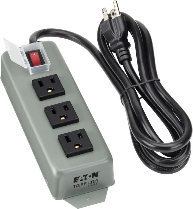 Alt view image 5 of 7 - Tripp Lite 3SP Waber Power Strip Metal 5-15R 3 Outlet 5-15P 6-Feet Cord