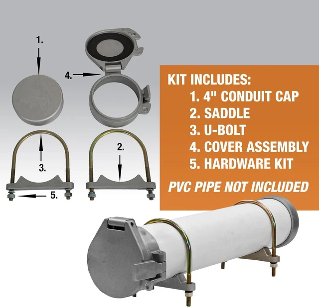 Alt view image 3 of 7 - Buyers Products CC400 PVC Conduit Carrier Kit, 4 Inch Diameter , White