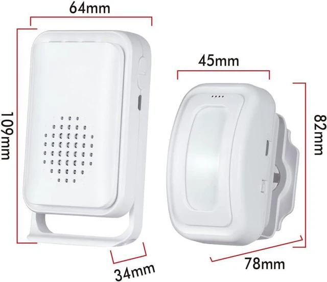 Alt view image 5 of 7 - Motion Sensor Doorbell, Entry Alert Door Chime for Business Store Home System Commercial Door Alarm Detector, Caregiver Reminder for Elderly, Visitor Bell Welcome Buzzer with 1 Sensor & 2 Receiver