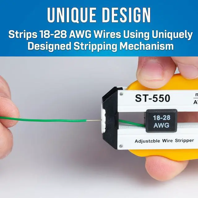 Alt view image 2 of 6 - Jonard Industries ST-550 Abs Adjustable Precision Wire Stripper, 18 to 28 AWG, 3-57/64-Inch Length X 1-19/32-Inch Height X 19/32-Inch Thickness