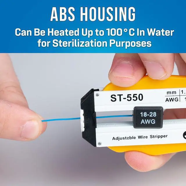 Alt view image 6 of 6 - Jonard Industries ST-550 Abs Adjustable Precision Wire Stripper, 18 to 28 AWG, 3-57/64-Inch Length X 1-19/32-Inch Height X 19/32-Inch Thickness