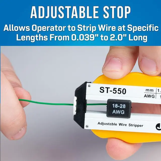 Alt view image 3 of 6 - Jonard Industries ST-550 Abs Adjustable Precision Wire Stripper, 18 to 28 AWG, 3-57/64-Inch Length X 1-19/32-Inch Height X 19/32-Inch Thickness