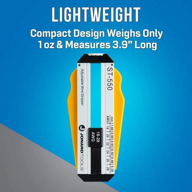 Alt view image 5 of 6 - Jonard Industries ST-550 Abs Adjustable Precision Wire Stripper, 18 to 28 AWG, 3-57/64-Inch Length X 1-19/32-Inch Height X 19/32-Inch Thickness