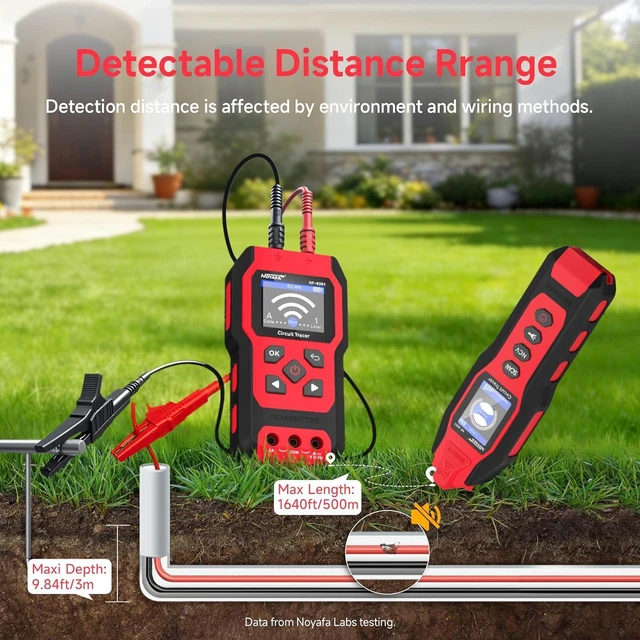 Alt view image 3 of 7 - NOYAFA NF-8301 Circuit Tracer - Underground Circuit Breaker Finder & Digital Multimeter, 8 Level Sensitivity Adjustment, Rechargeable Wire Tracer for Fuses, Irrigation, Wall Wires
