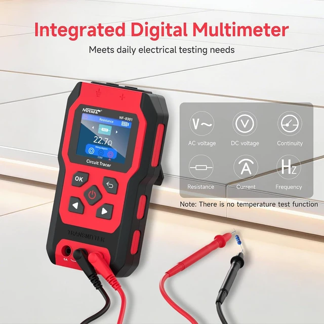 Alt view image 5 of 7 - NOYAFA NF-8301 Circuit Tracer - Underground Circuit Breaker Finder & Digital Multimeter, 8 Level Sensitivity Adjustment, Rechargeable Wire Tracer for Fuses, Irrigation, Wall Wires
