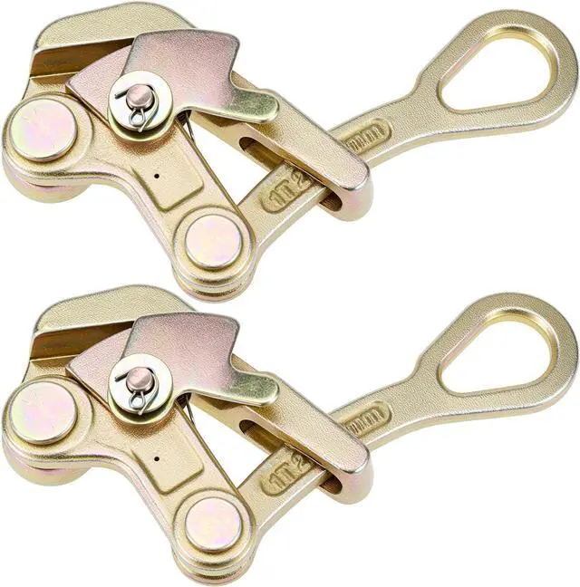 Main image of QWORK Wire Pulling Tool, 2 Pack 1 Ton (2204 Lbs) Cable Grip Wire Gripper, Steel Cable Puller Tool for 2.5-16mm Wire Rope