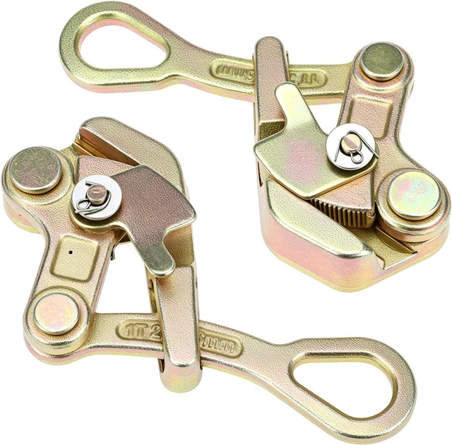 Alt view image 2 of 7 - QWORK Wire Pulling Tool, 2 Pack 1 Ton (2204 Lbs) Cable Grip Wire Gripper, Steel Cable Puller Tool for 2.5-16mm Wire Rope