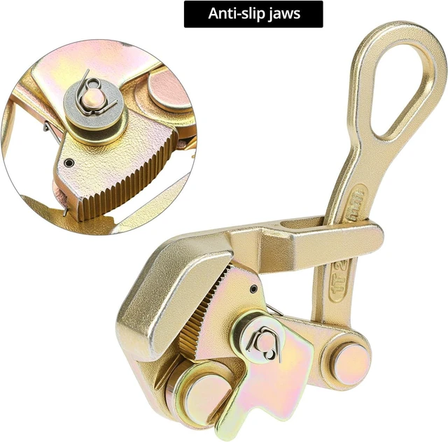 Alt view image 3 of 7 - QWORK Wire Pulling Tool, 2 Pack 1 Ton (2204 Lbs) Cable Grip Wire Gripper, Steel Cable Puller Tool for 2.5-16mm Wire Rope