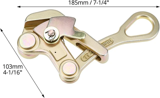 Alt view image 6 of 7 - QWORK Wire Pulling Tool, 2 Pack 1 Ton (2204 Lbs) Cable Grip Wire Gripper, Steel Cable Puller Tool for 2.5-16mm Wire Rope
