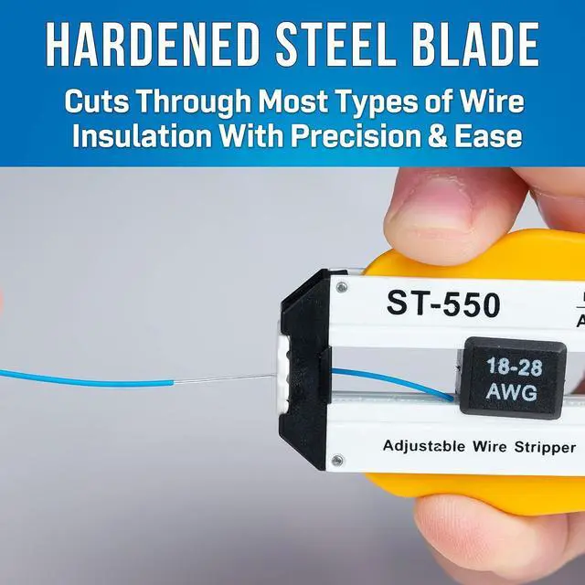 Alt view image 4 of 6 - Jonard Industries ST-550 Abs Adjustable Precision Wire Stripper, 18 to 28 AWG, 3-57/64-Inch Length X 1-19/32-Inch Height X 19/32-Inch Thickness