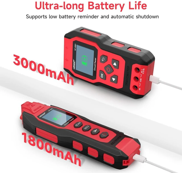 Alt view image 7 of 7 - NOYAFA NF-8301 Circuit Tracer - Underground Circuit Breaker Finder & Digital Multimeter, 8 Level Sensitivity Adjustment, Rechargeable Wire Tracer for Fuses, Irrigation, Wall Wires
