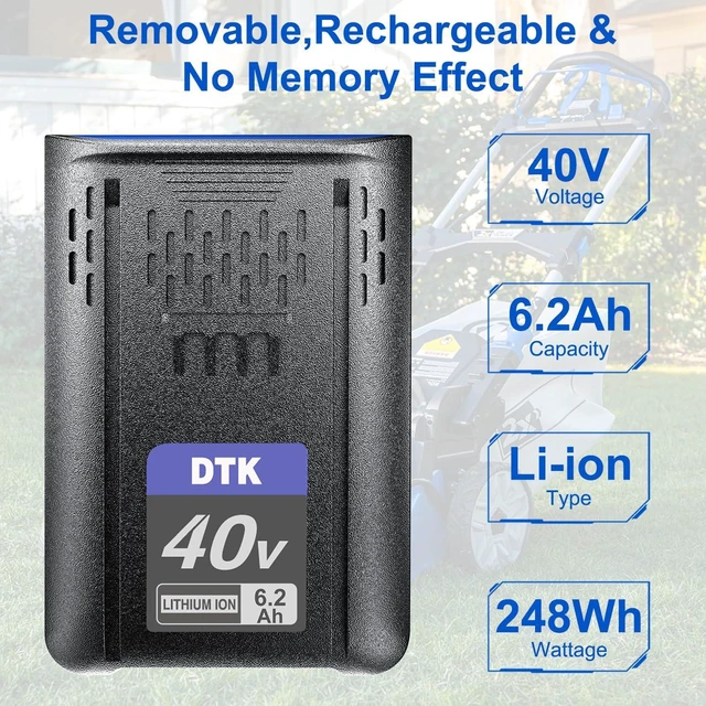 Alt view image 2 of 7 - DTK 2Pack 6Ah Lithium Battery for Milwaukee18V Battery