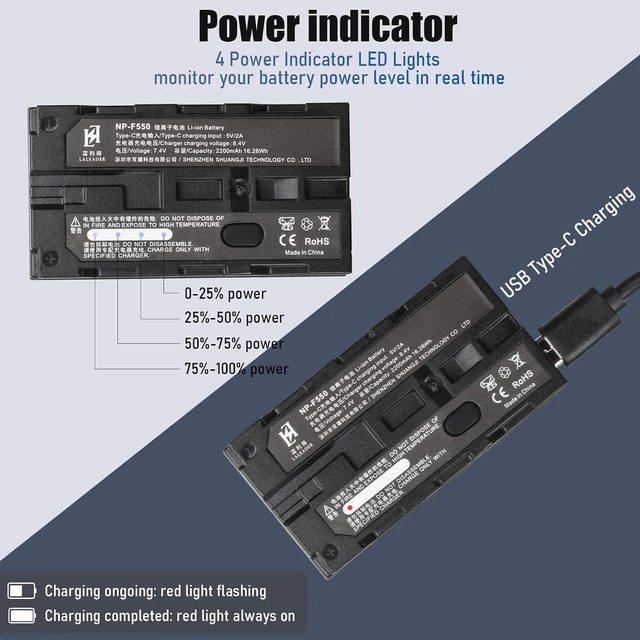 Alt view image 5 of 6 - NP-F550 2200mAh Battery (2 Pack)