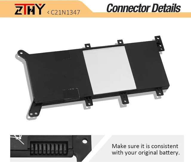 Alt view image 5 of 7 - ZTHY 37Wh C21N1347 X555L Laptop Battery Replacement for X554 X554L F554 F554L X555 X555U X555LN X555LA X555LD X555LP X555LJ X555SJ X555YI X555LD4030 X555LD4210 X555D X555DA-BB12 Series 2ICP4/63/134