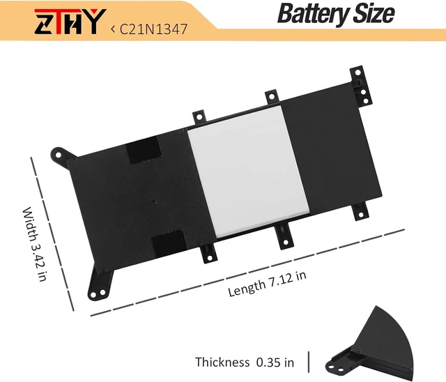 Alt view image 7 of 7 - ZTHY 37Wh C21N1347 X555L Laptop Battery Replacement for X554 X554L F554 F554L X555 X555U X555LN X555LA X555LD X555LP X555LJ X555SJ X555YI X555LD4030 X555LD4210 X555D X555DA-BB12 Series 2ICP4/63/134