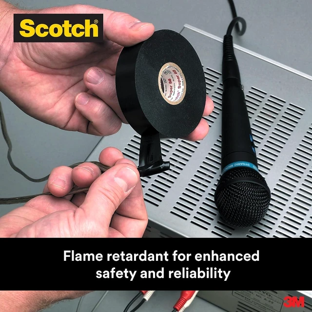 Alt view image 3 of 7 - 3M Scotch Super 88 Vinyl Electrical Tape -18 to 105 Degree C 10000 mV Dielectric Strength 66' Length x 3/4" Width Black (Pack of 10)