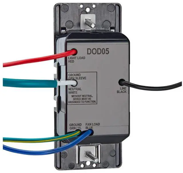 Alt view image 6 of 6 - Leviton Decora in-Wall Combination Occupancy Sensor with Fan Switch, DOD05-1LW, White